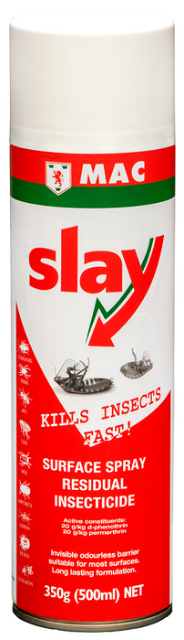 MAC Slay Residual Insecticide Surface Spray Aerosal 500ml 12/ctn MPI Approved Type A (incl. Dairy)