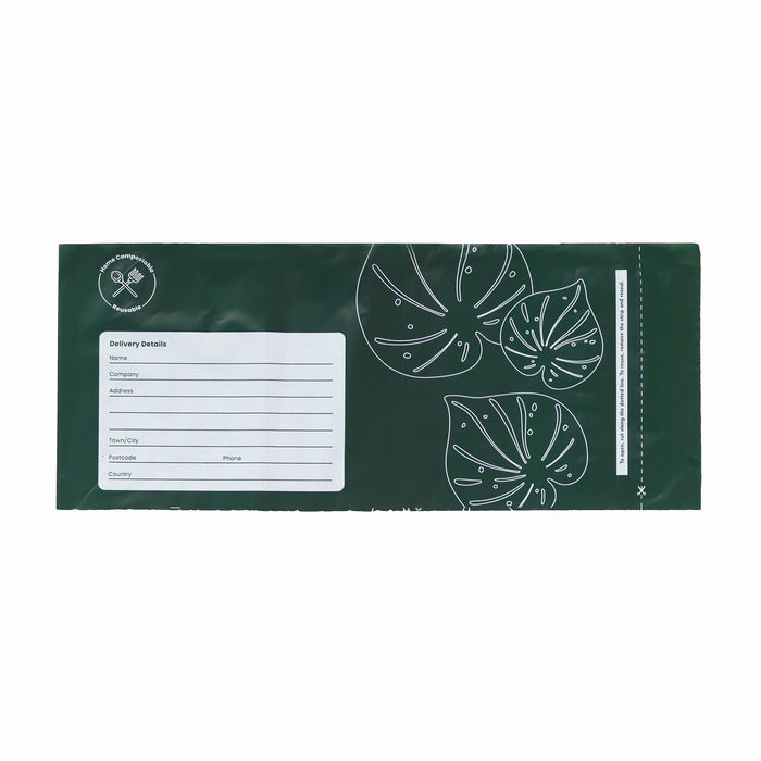 ECO-DLE 150wx260h+50 flap mm Compostable Resealable Courier Bags White 100/pkt
