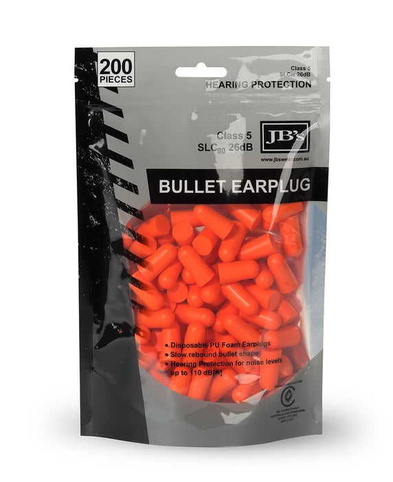 JBs Bullet Shaped Earplug 200 Pieces  100 Pairs
