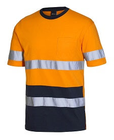 JB’s 6DNTC Hi Vis DN Cotton T-Shirt Size 2XL Orange/Navy