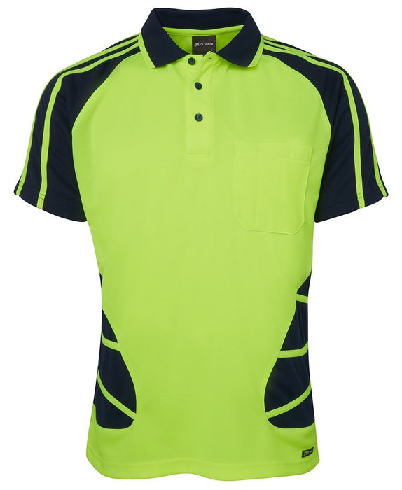 JBS 6HSP Hi-Viz Spider Polo 3XL Lime/Navy