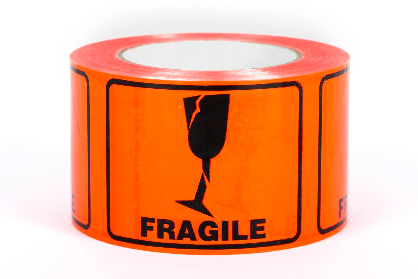 IP Vinyl Shipping Labels "Fragile" 72x100mm 500/roll 24/ctn