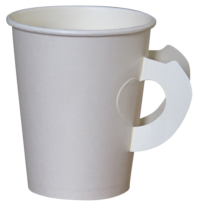 Paper Hot Cup With Handle PLA 285ml White Compostable 1000/ctn