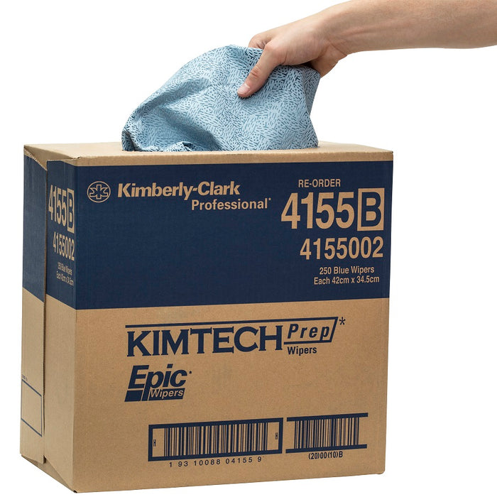 Kimtech Prep 4155 Brag Box Wipers 42x34.5cm Blue 250/ctn