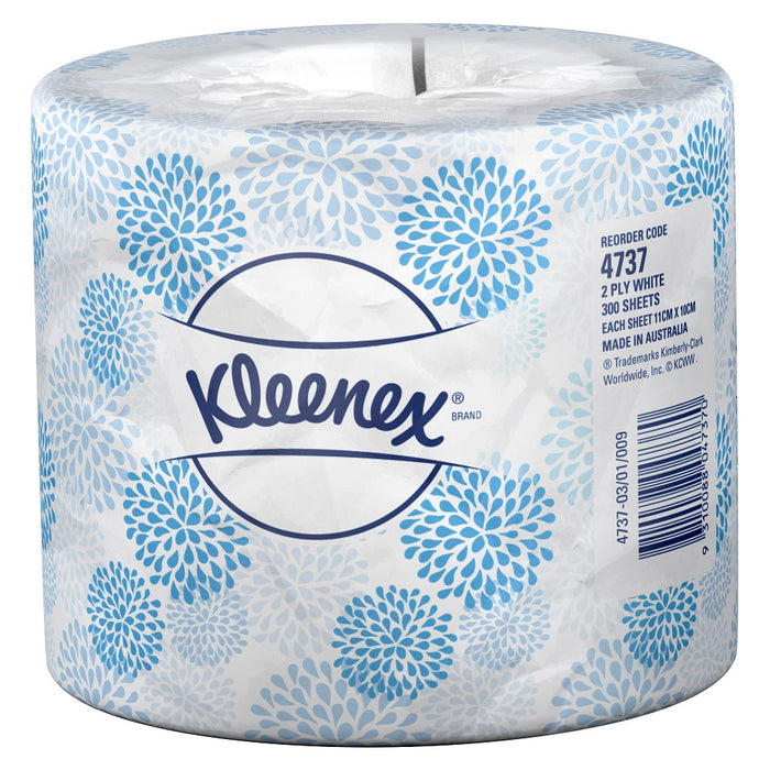 Kleenex 4737 Executive Toilet Tissue 2ply White 10x11cm 300 sheets/roll 48 rolls/ctn