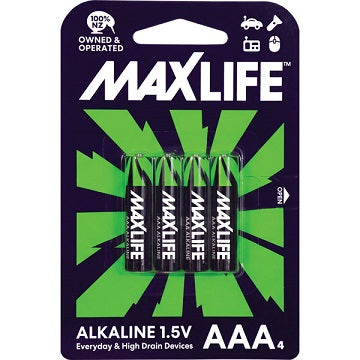 Maxlife Alkaline Batteries AAA 4/pack