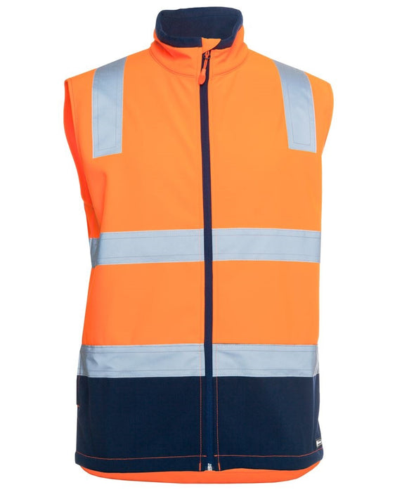 JBs 6DWV Soft Shell Vest Hi Vis D/N Medium Wtrpf Orange/Navy