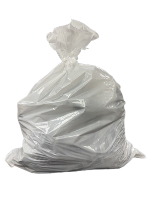 Tear Off Tie Rubbish Bags 700x950mm 35mu White 100/pkt 5 pkts/ctn