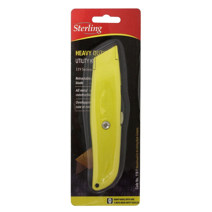 Sterling 119-2D Fluoro Retractable Trimming Knife Yellow, Green Or Orange (Takes: 921 & 928 Series Blades)