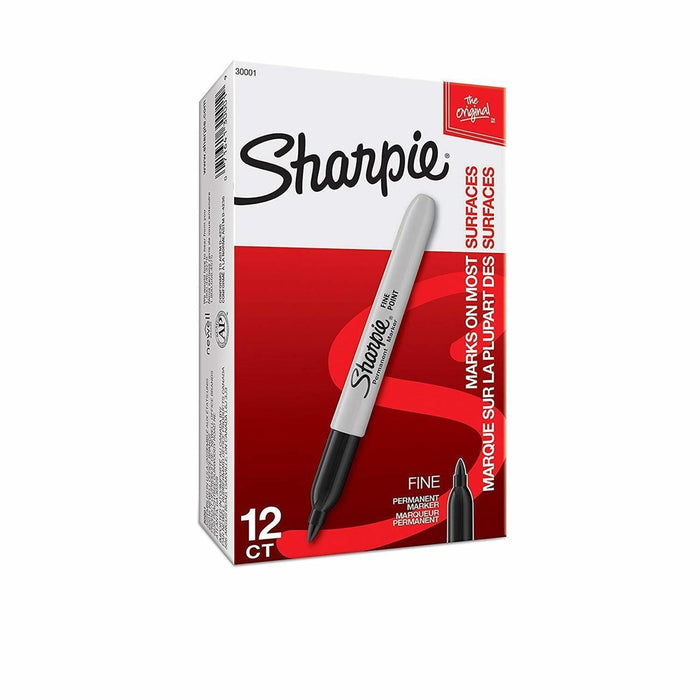 Sharpie Marker Fine Tip Black 12/pkt