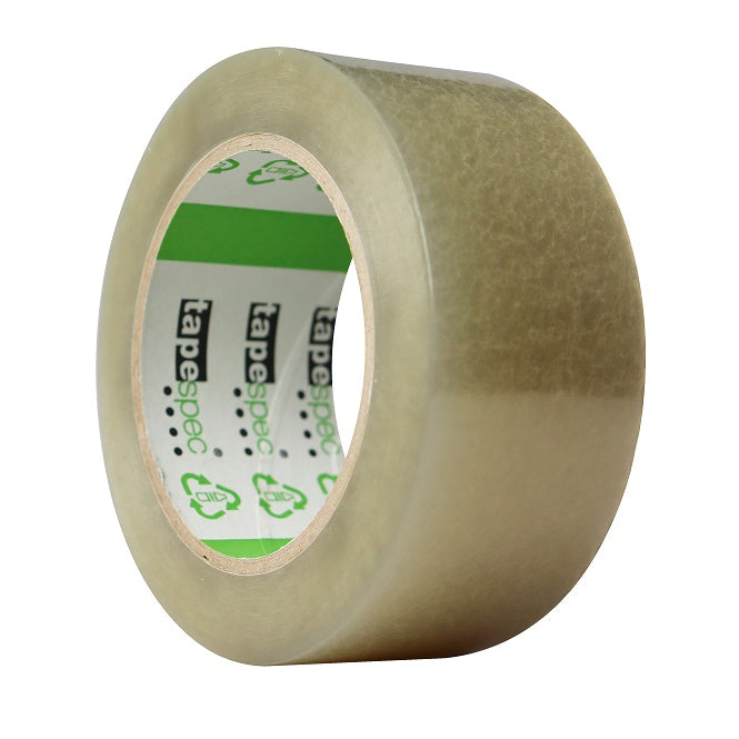 Tape Spec Recycled PET Low Noise Packaging Tape 48mm x 100M Clear 36/ctn
