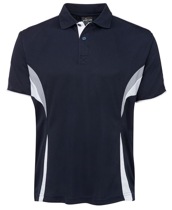JBs 7COP Podium Cool Polo White/Navy/Grey Size 2XL