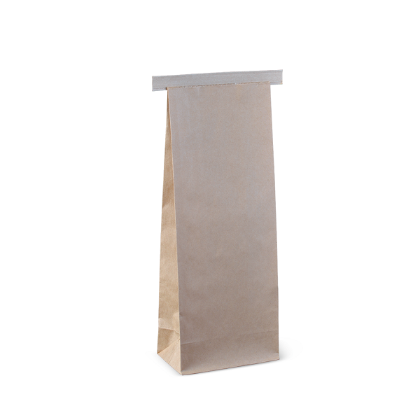 Detpak Retail Tin-Tie Bags 1kg 327x127x76mm Brown 500/ctn