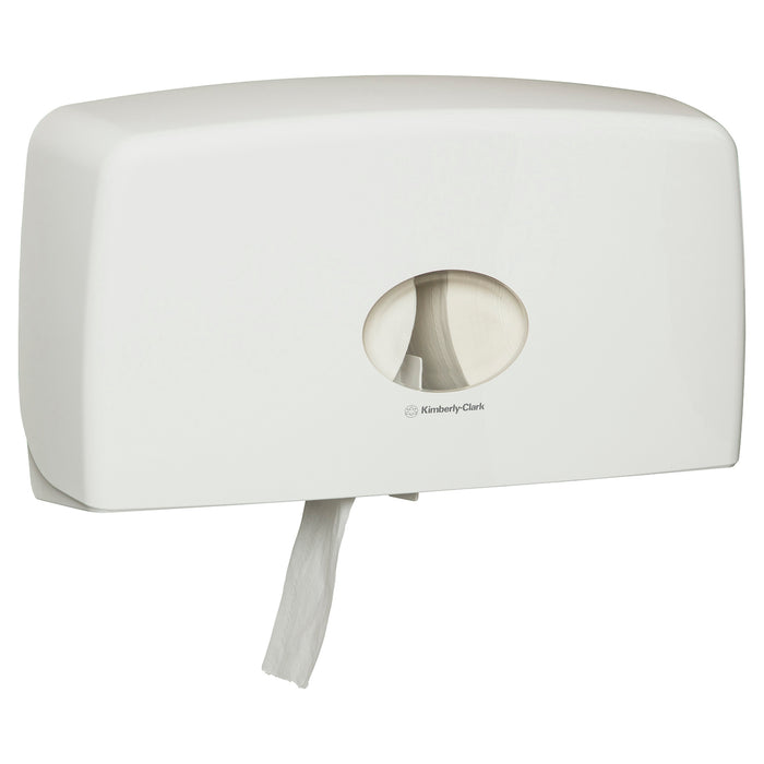 Aquarius 70210 Compact Jumbo Toilet Roll Dispenser Twin White (Takes: 5805749)
