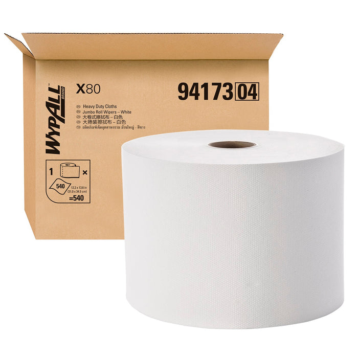 Wypall 94173 X80 Wipers Jumbo Roll POR 31x34.5cm White 540/roll 1 roll/ctn (Dispensers: 5804905, 5804951)