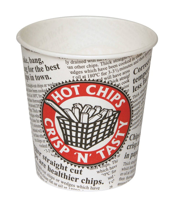 Huhtamaki 00202 Single Wall Hot Chip Cup 440ml 50/pkt 20pkt/ctn