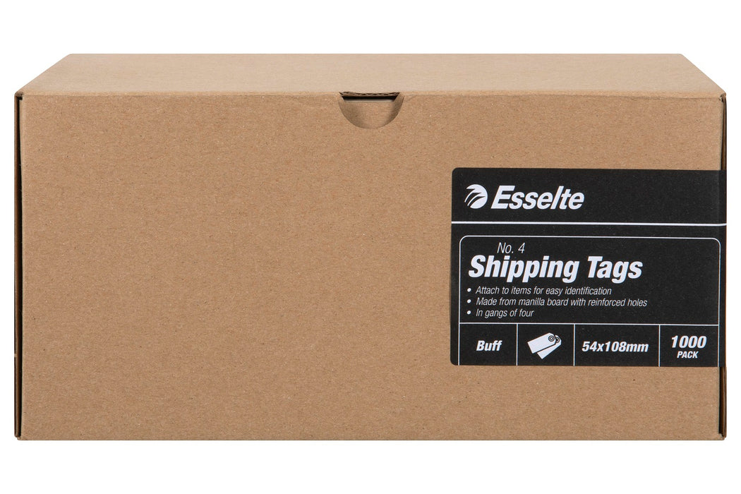 No.4 Shipping Tags 108x54mm Buff 1000/box