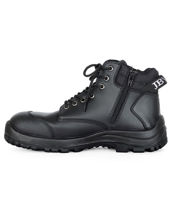 JBs 9F9 Steeler Zip Lace Up Safety Boot Black Size 9