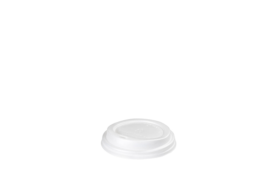 Green Choice 1500/371 Hot Cup Lids CPLA White 1000/ctn (Fit: All 8oz, 12oz & 16oz Green Choice Hot Cups