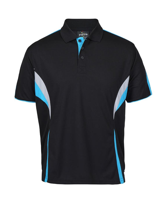 JBs 7COP Podium Cool Polo Black/Aqua/Grey 2XL