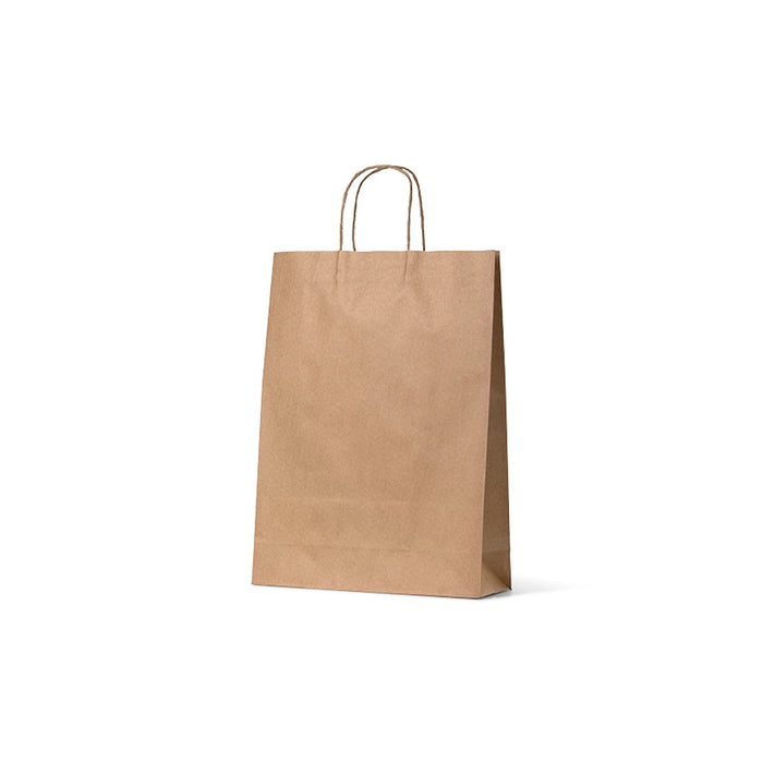 Paper Twist Handle Carry Bags BM Plain 420x310x110mm Brown 250/ctn
