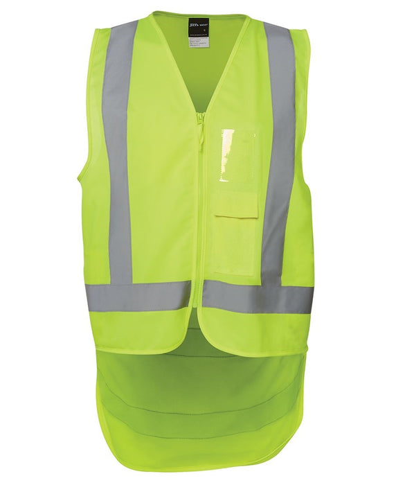 JBs 6DNDV Hi-Viz Zip Drop Tail Safety Vest XS Lime Day/Night Utility Pockets at Sides