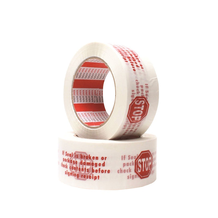 Tape Spec FPA10 Printed Tape "Stop Security Seal" 48x100m Red On White 36/ctn