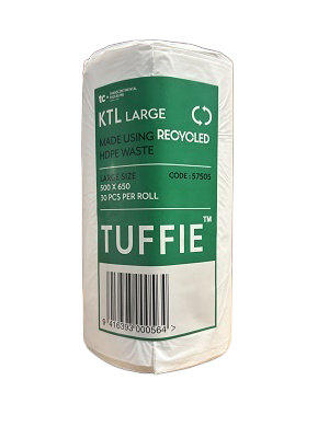 Katapak Kitchen Tidy Liners POR Large 510x650mm 14mu White 30/roll 24/ctn