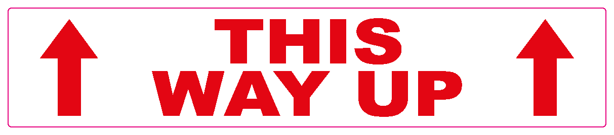 Dispenser Shipping Labels "This Way Up" 30x150mm Red On White 250/pkt