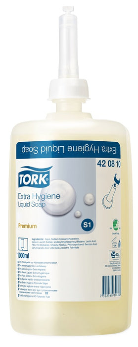 Tork 420810 Premium Extra Hygiene Liquid Soap Refill 1000ml 6/ctn NZFSA Accredited (Dispenser: 580560000)