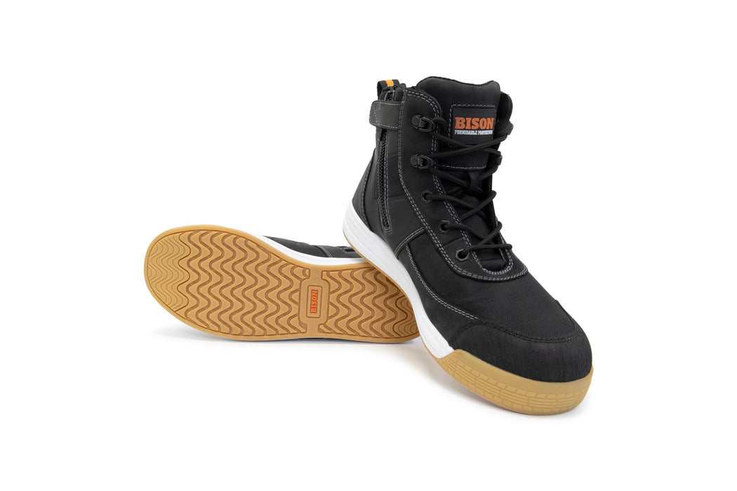 Dune Low Cut Zip Side Lace Up Safety Boots Black Size 11