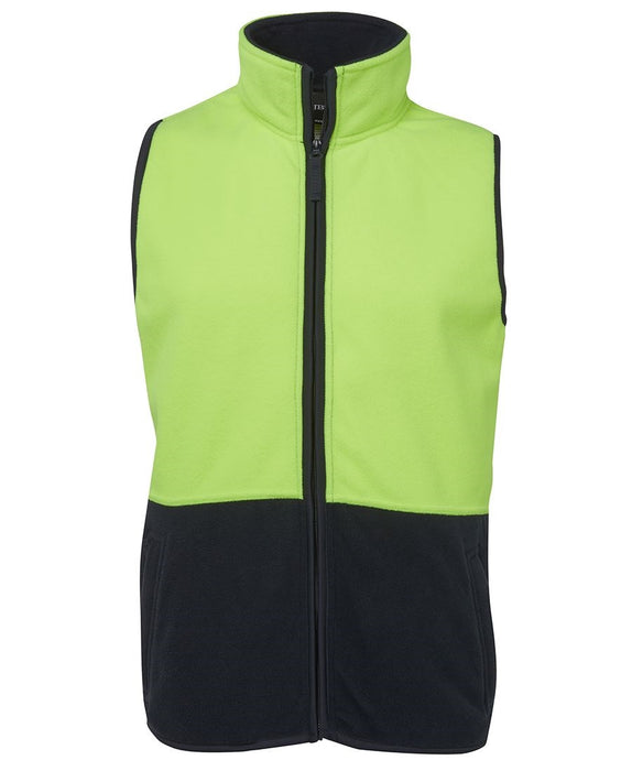 JBS 6HVPV Hi-Viz Polar Vest 2XL Lime/Navy