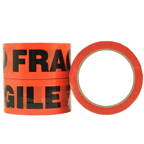 Pomona S36 Ptd "Fragile" Tape 50x66m Fluro Orange 36/ctn