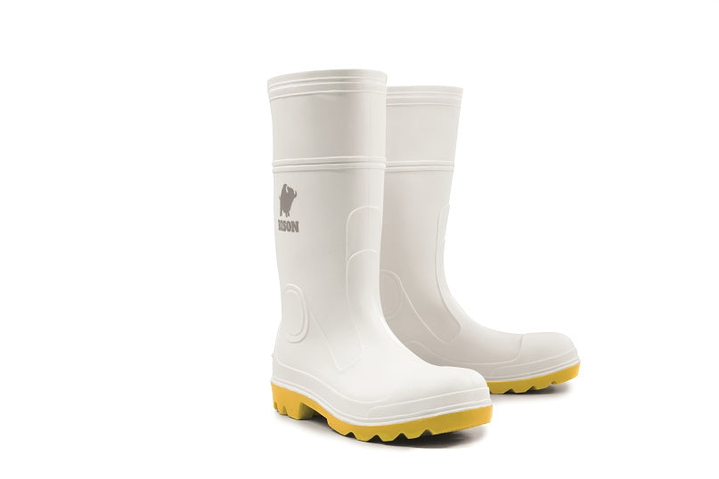 Gumboot Mohawk PVC/Nitrile Food Industry Safety White/Yellow Size 12