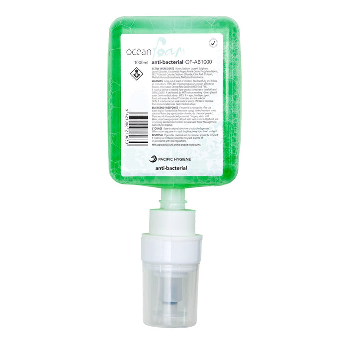 Pacific AB1000 Antibacterial Foam Soap Refill 1000ml 6/ctn NZFSA C51 Approved (Dispenser: 580D1000)