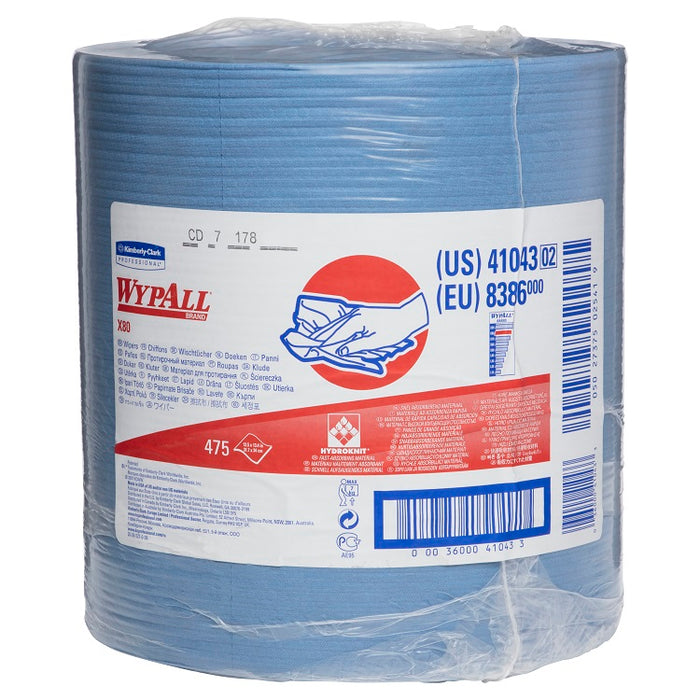 Wypall 41043 X80 Jumbo Roll Wipes 475 wipes/roll 1 roll/case
