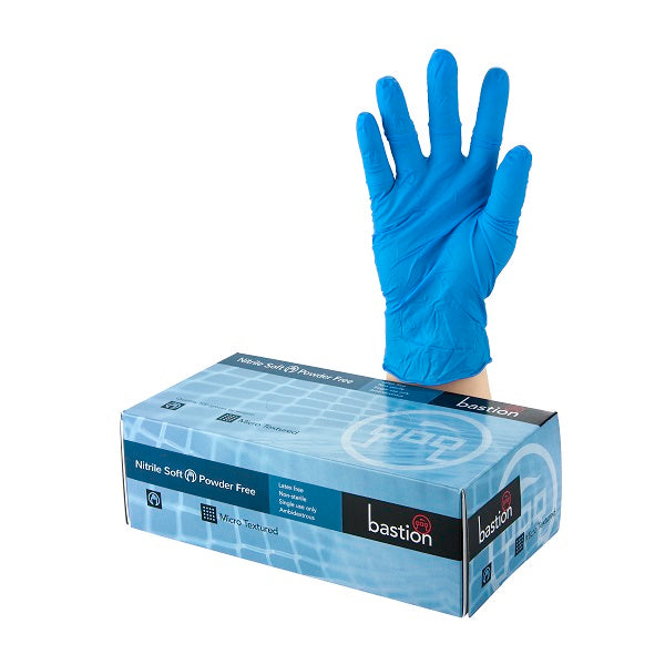 Bastion 100/254 Soft Touch Nitrile P/Free Gloves XL Blue 100/pkt 10pkts/ctn
