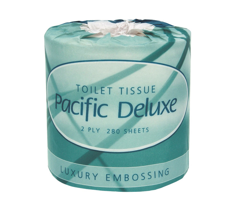 Pacific D2-280 Deluxe Toilet Rolls 2ply 280 sheets/roll 48/ctn (Dispenser: 580D31)