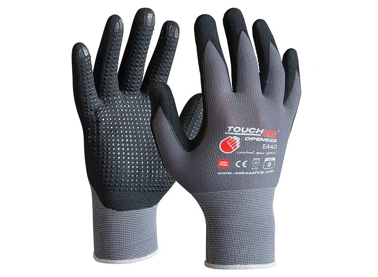 Esko Touchline Gloves W/Microdots Black/Grey Size 10
