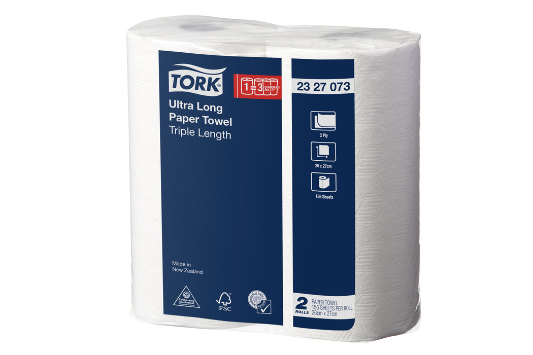 Tork 2327073 Ultra Long Paper Towel 27x26cm White 156/roll 2 rolls/pkt 6 pkts/bdl