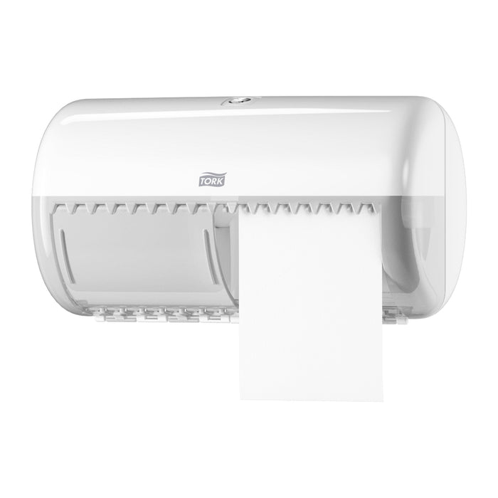 Tork 557000 Toilet Roll Dispenser Twin White (Takes: All Purex & Tork Conventional Toilet Rolls)