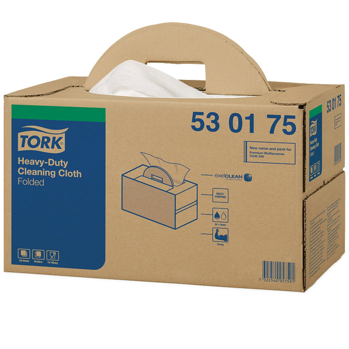 Tork 530175 Multipurpose White Cloth 530 Folded 64x33cm 120/ctn
