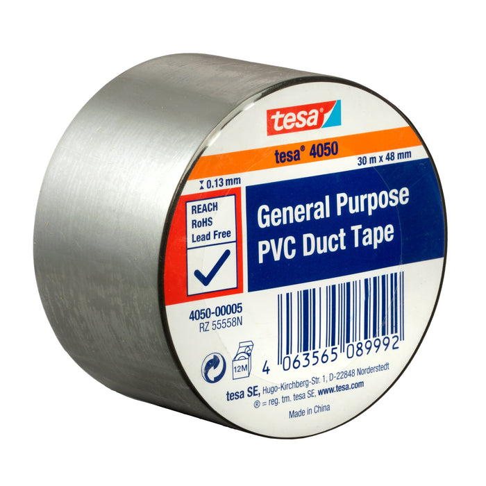 Tesa® 4050 PV1 General Purpose PVC Duct Tape 48mmx30m Silver 36rolls/ctn