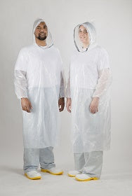 Splash Jacket LDPE RJ2X Full Elastic Sleeve & Hood White 810x1300mm 200/ctn